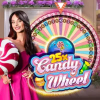Candy Wheel live game with colorful sweet themed segments